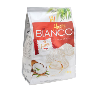 Happy Bianco- vafer mbushje kokosi 10x140g 005302